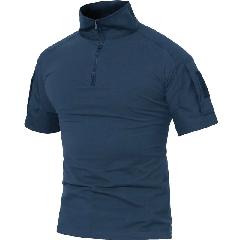 TACVASEN Men's Short Sleeve T-Shirts With Zipper Pockets Mens Summer Solid T Shirts Safari Tee Shirts Hiking Work Clothing