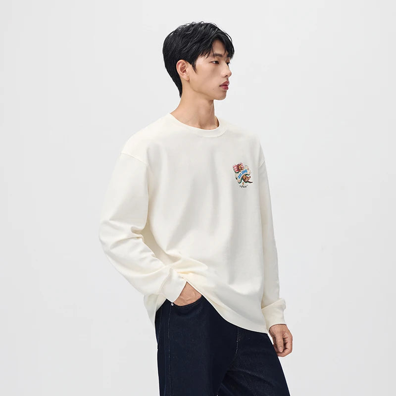 អាវយឺតប៉ាក់ Semir សម្រាប់បុរស រចនាបថសត្វចិញ្ចឹម រចនាបថឆ្កែ កមូល រលុង ឆ្នាំ២០២៦ សម្លៀកបំពាក់ប្រចាំថ្ងៃរដូវរងាថ្មី រចនាបថធម្មតាសម្រាប់ទីក្រុង