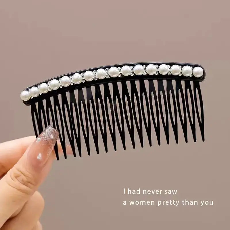 Women Pearl Insert Hair Comb Broken Hair Finisher Back Head Hairpin Elegant Korean Style Hair Accessories