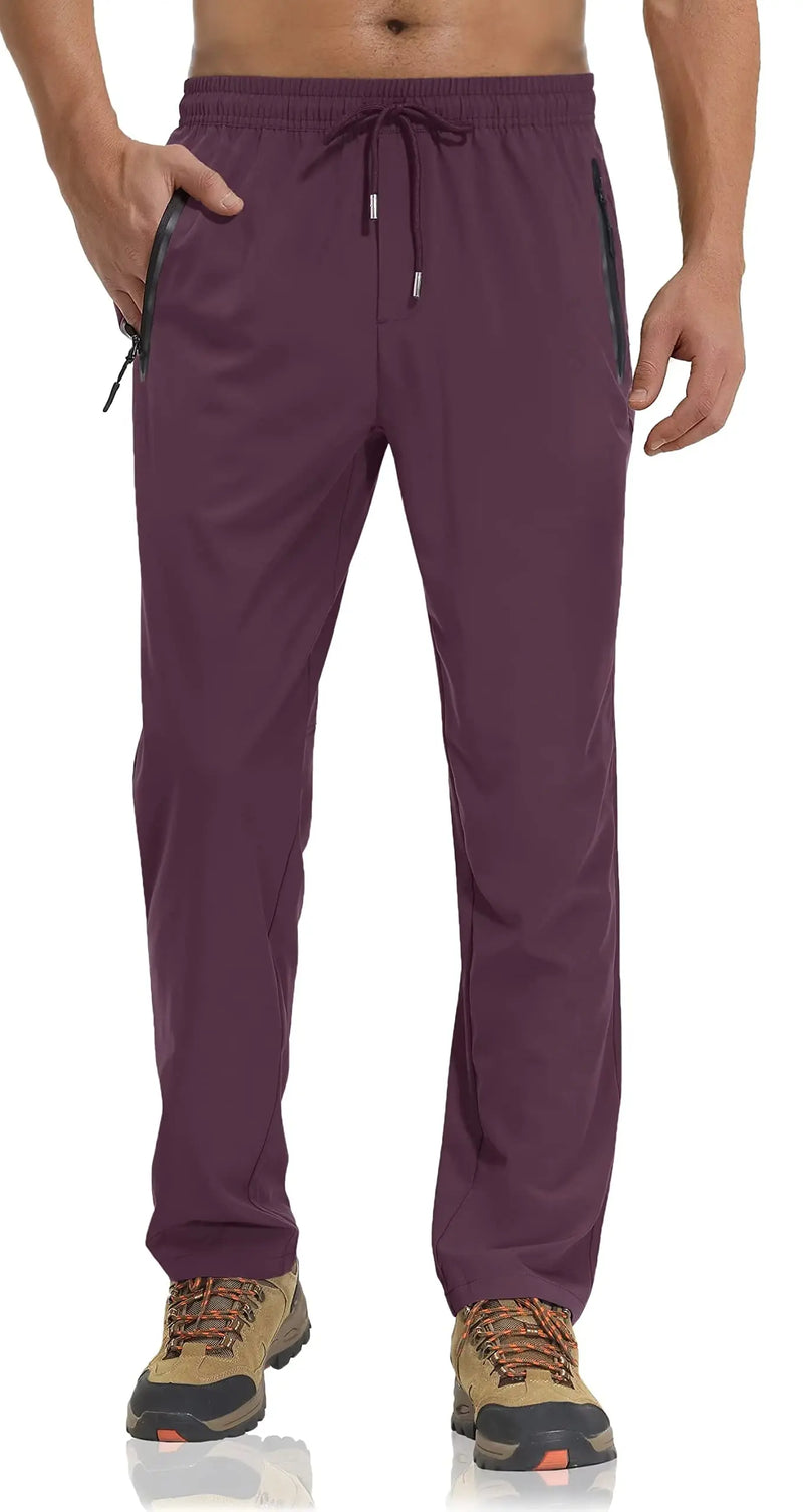 TACVASEN Summer Quick Dry Joggers Hiking Pants Mens Lightweight Casual Running Pants Drawstring Fitness Sports Gym Sweatpants