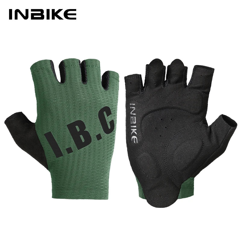 INBIKE Men's Road Cycling Gloves Breathable Half-Finger Cycling Gloves for Men Shock-Absorbing Pad Lightweight MTB Biking Gloves