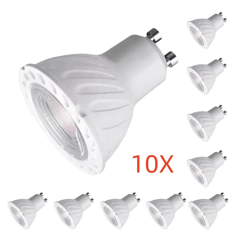 អំពូល LED GU10 1/10 អំពូល 7W 38 ដឺក្រេ ភ្លើង LED គ្មានការភ្លឹបភ្លែតៗ ជំនួសអំពូល LED ហាឡូហ្សែន 50W សម្រាប់ផ្ទះ 3000K 6500K