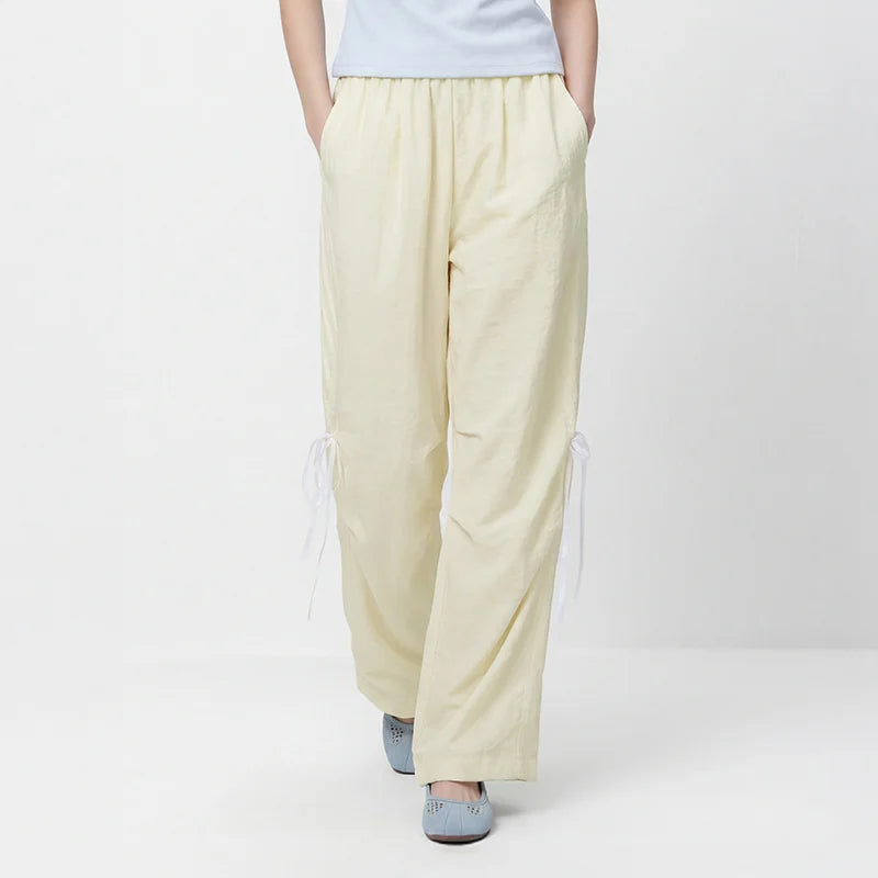 Semir Women Pants Textured 2026 Soft Touch Wide Leg Soft Drape Parachute Urban Casual Everyday Style Soft Comfortable Daily