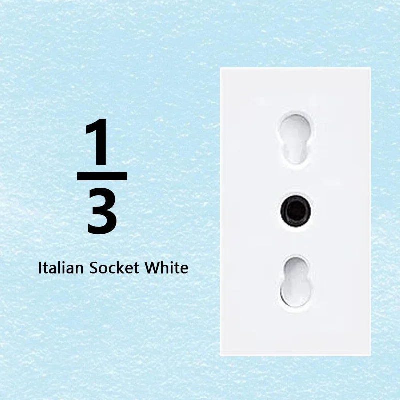Brazilian Italian Chile  US EU Standard PC panel Free Combination Function USB Type C Key DIY Switch Socket 118mm*75mm White