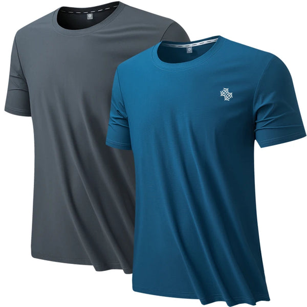 2pcs Men/Woman Breathable Fast Drying Running Sports Fitness Breathable Comfortable Short Sleeve T-Shirt Casual Light Gym Tops