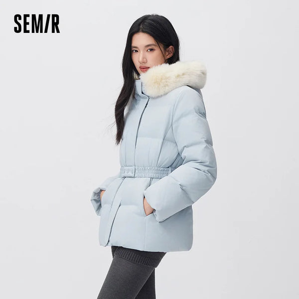 អាវក្រៅ Semir សម្រាប់នារី ប្រវែងមធ្យម ការពារទឹក ការពារខ្យល់ ៩០ ភាគរយ កអាវទន់ រចនាបថទំនើប ឆ្នាំ២០២៦ ថ្មី