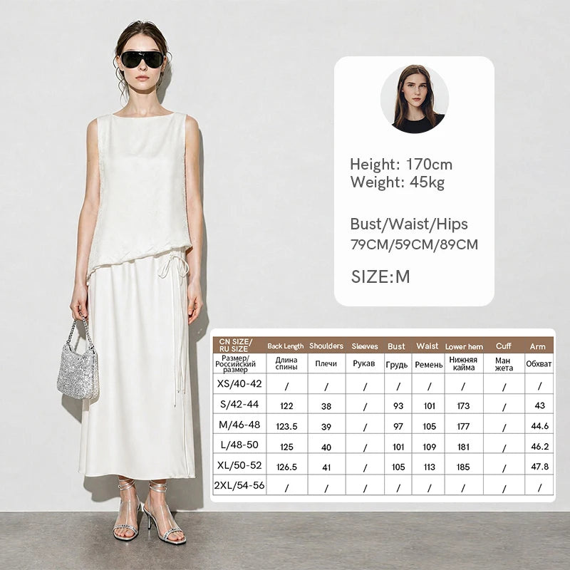 Amii Women's Dress 2026 Summer New Acetate Tie Loose Long Dresses For Women Casual Chiffon Patchwork Women's Clothing 12642163