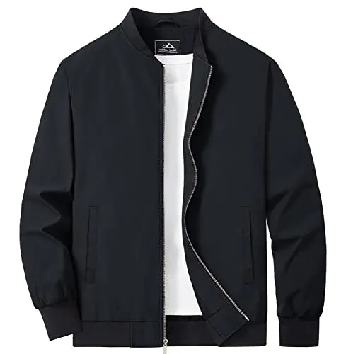 TACVASEN Men's Lightweight Waterproof Daily Casual Jacket Mild Winter And Autumn Windproof Soft Outdoor Jacket With Pockets