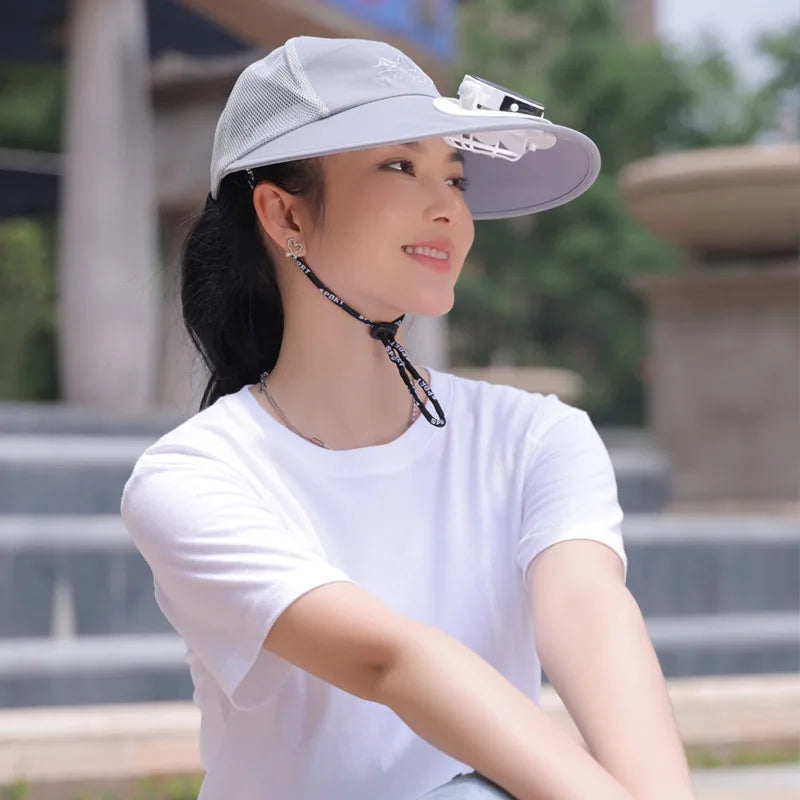 មួកកង្ហារនេសាទបុរស, មួកសាកថ្មដោយថាមពលព្រះអាទិត្យជាមួយកង្ហារ, មួកការពារកម្តៅថ្ងៃក្រៅផ្ទះសម្រាប់នារីរដូវក្តៅសម្រាប់ធ្វើការ