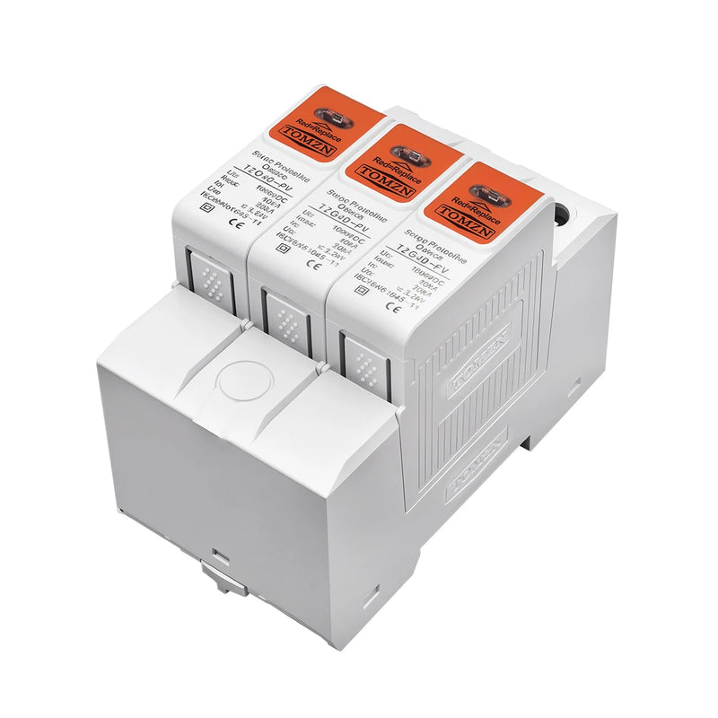 TOMZN DC Surge Protector Low-Voltage Arrester Voltage: 500V600V 800V 1000V1200V1500VImax: 10–20kA 20–40kA Application: Household