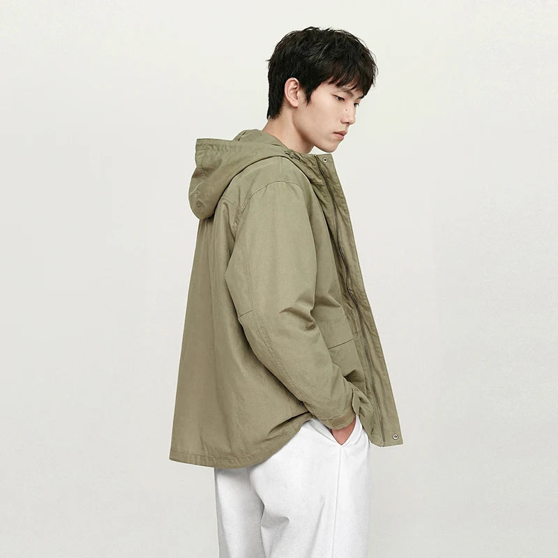Semir Retro Jacket Men 2026 Spring Denim Light Vintage Loose Hooded Casual Comfortable Fashion Stylish Top