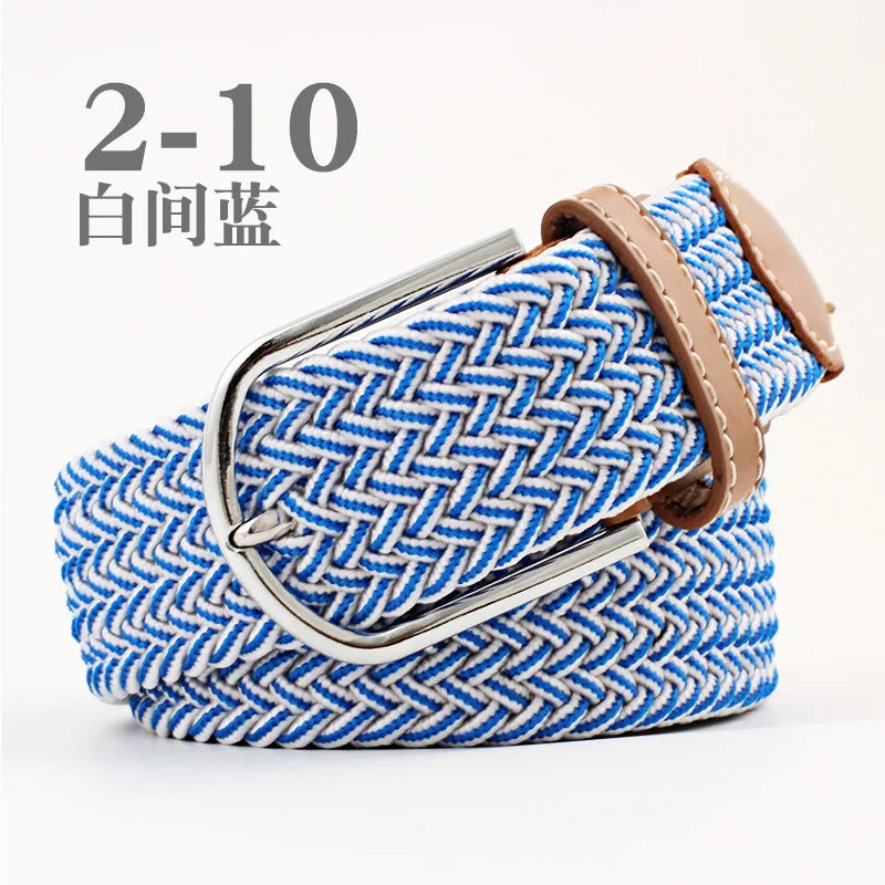 105cm Stretch Woven Belt, Unisex Canvas Belts Fashion Casual Student Belt Women Cinturon Male Waistband.