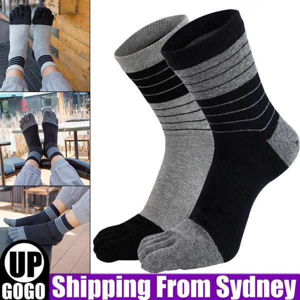 WRELS 1/2/3 Pairs Hiking Toe Socks Anti‑Blister Crew 5 Finger Socks Men Women Breathable Running Separate Toes Sports Socks