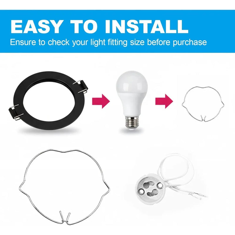 JOYINLED 10/20/40PCS ឈុត ចង្កៀង សម្រាប់ ទ្រ អំពូល ភ្លើង LED ទំហំ 52mm MR16 GU10