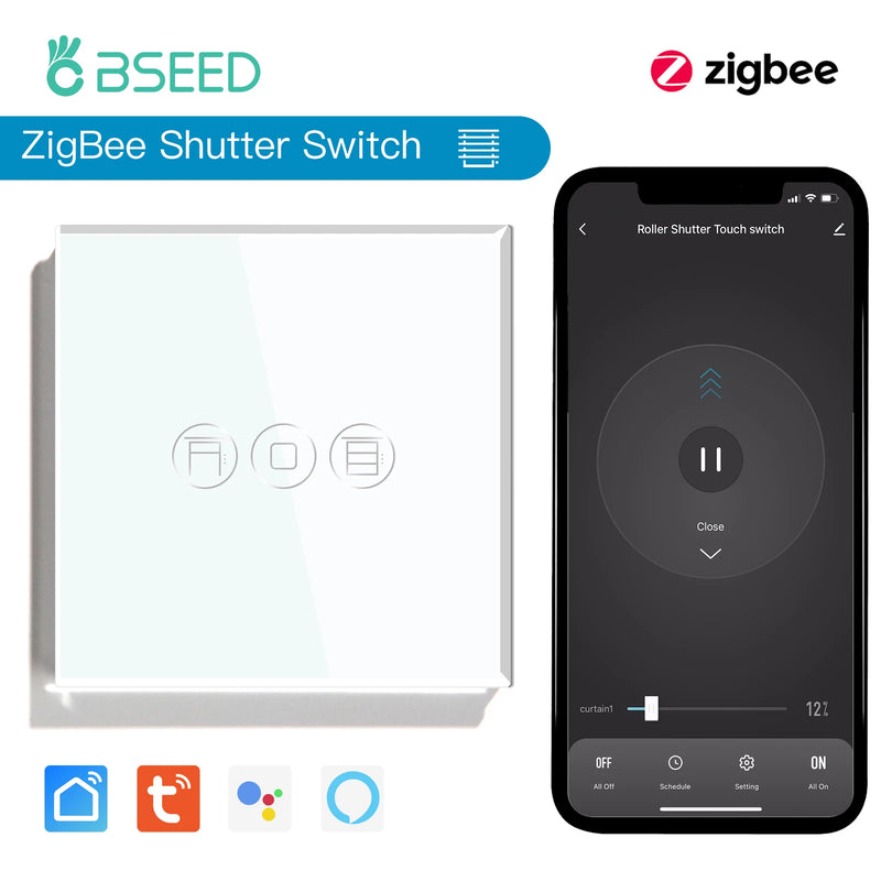 BSEED Smart Zigbee Shutter Switch For Electric Motorized Blinds Roller Shutter Tuya Google Home Alexa Voice Control Smart Home