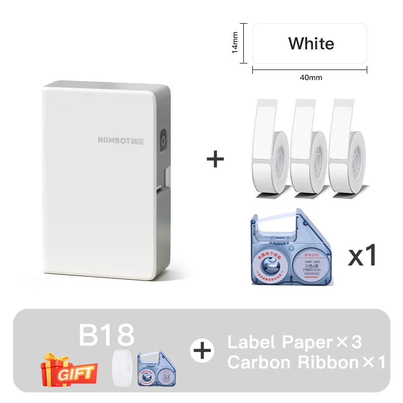 Niimbot N1/B18 Thermal Transfer Label Sticker Printer Mini Label Maker With Ribbon PET Papers For Jewelry Store Cable Cosmetics