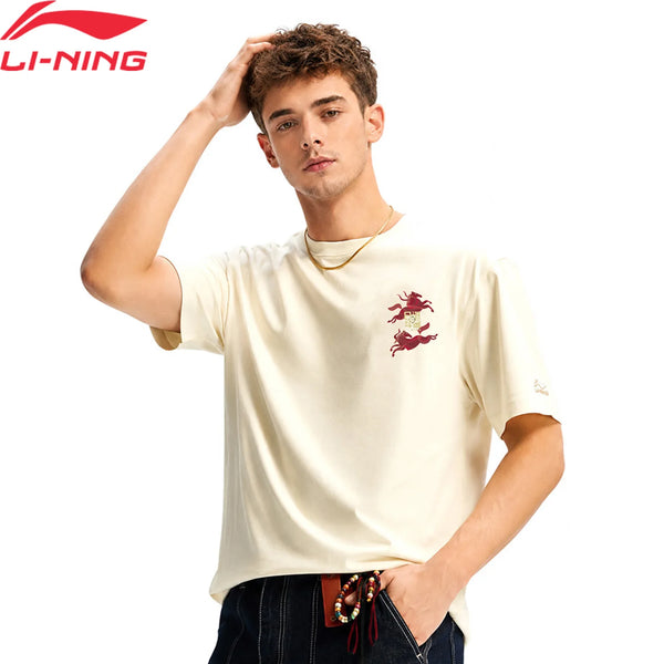 អាវយឺតបុរស Li-Ning ស្ទីលកីឡា LN COOL ៧៥% កប្បាស ២៥% ប៉ូលីអេស្ទ័រ រាងធម្មតា កមូល លីនីង អាវយឺតទាន់សម័យ AHSW017