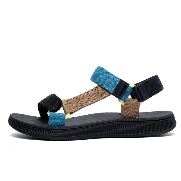Thick Soles Platform Bottom Sandals Men Summer Adjustable Open Toes Sandals With Velcro Strap Teenager Sandal Soft Lightweight