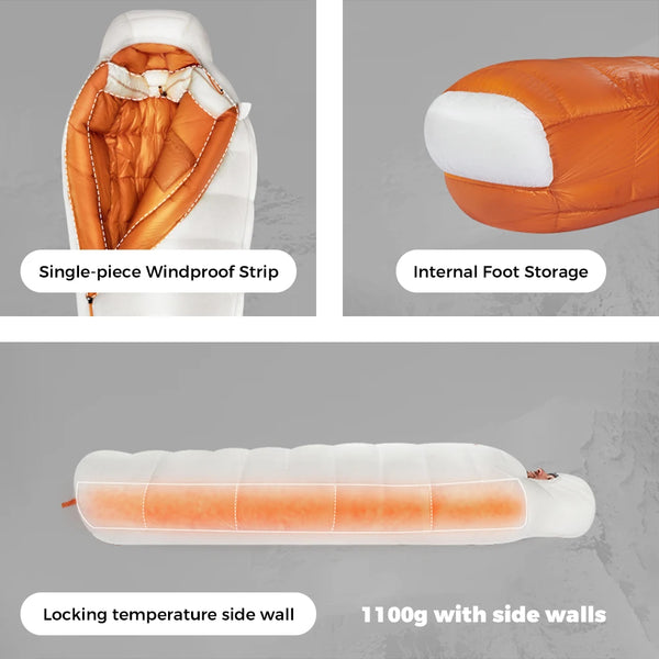កាបូបគេង Naturehike Mummy Goose Down ទម្ងន់ស្រាលបំផុតសម្រាប់បោះតង់ក្រៅផ្ទះ ធ្វើដំណើរឡើងភ្នំ រដូវរងា ក្តៅឧណ្ហៗ សម្រាប់ទាំងបុរស និងស្ត្រី កាបូបគេងចល័តសម្រាប់បុរស និងស្ត្រី