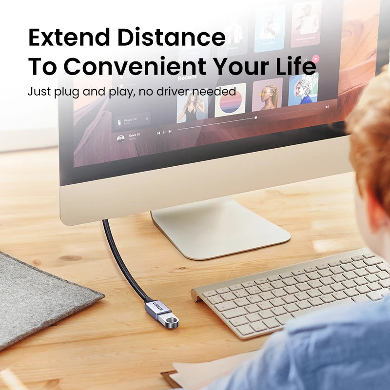 Ugreen USB 3.0 Cable USB Extension Cable Male to Female Data Cable USB3.0 Extender Cord for PC USB Extension Cable
