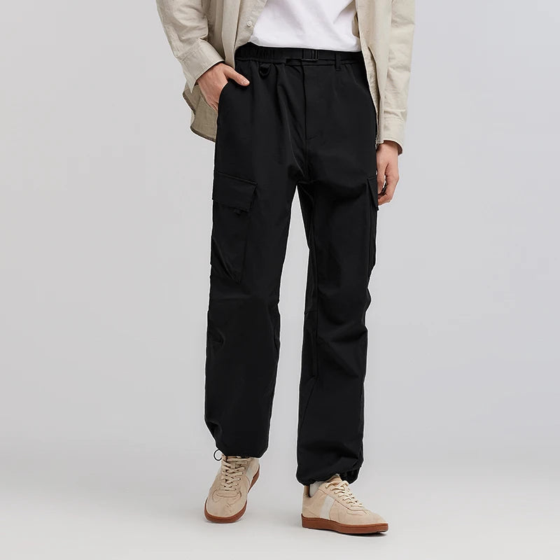 Semir Functional Pants Men Spring Loose Straight Leg Cargo Outdoor Big Pocket Textured Casual Comfortable Long Trousers