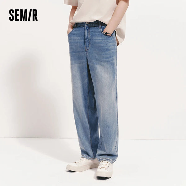 ខោបុរស Semir Denim មានអារម្មណ៍ត្រជាក់ខ្នង ចង្កេះយឺត ជើងស្ដើង រចនាប័ទ្មធ្វើដំណើររដូវក្តៅឆ្នាំ ២០២៦ អាវធម្មតា