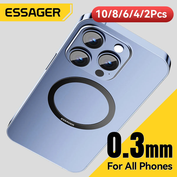 Essager Universal Magnetic Metal Ring for iPhone 16 15 14 13 for Magsafe for Samsung Xiaomi Wireless Charging Plate 8/6/4/2PCS