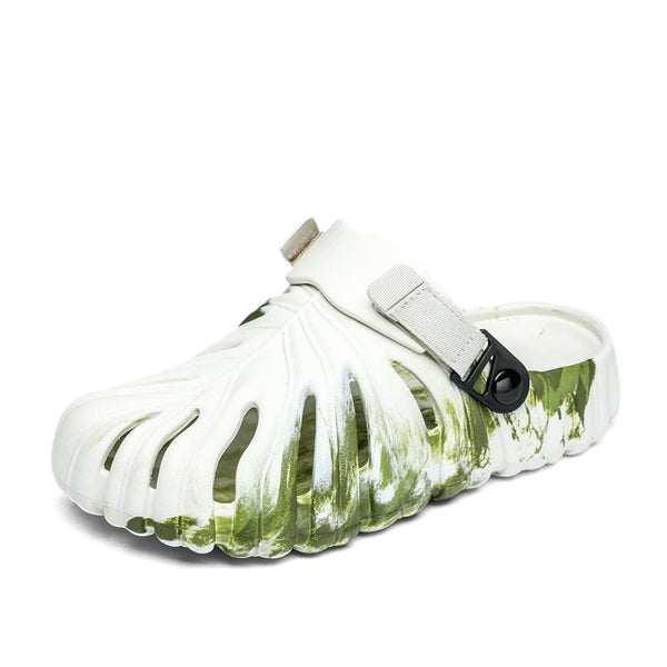 Summer Men's Cover Toes Sandals Garden Shoes Clogs Soft Comfortable Rubber Sandals Slippers Lightweight Breathable