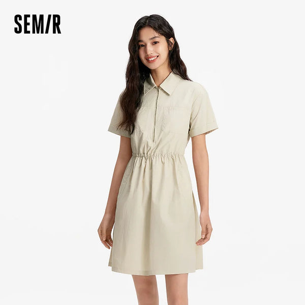 រ៉ូបស្ត្រី Semir មានខ្សែចងចង្កេះការពារកាំរស្មីយូវី សាច់ត្រជាក់ កាហ្គោ ខ្នាតតូច 2026 សាមញ្ញសម្រាប់ពាក់ក្រៅផ្ទះ ម៉ូដប្រចាំថ្ងៃ