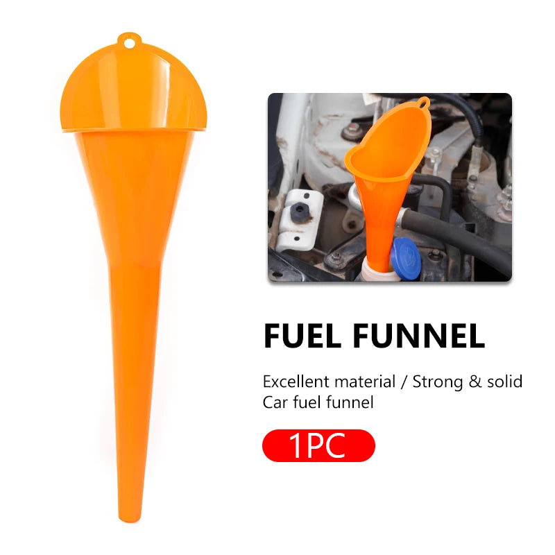 SEAMETAL 1/2pcs Car Long Stem Fuel Funnel Oil Fuel Filling Tools Anti-splash Plastic Oil Funnel Car Motorcycle Refueling Tools
