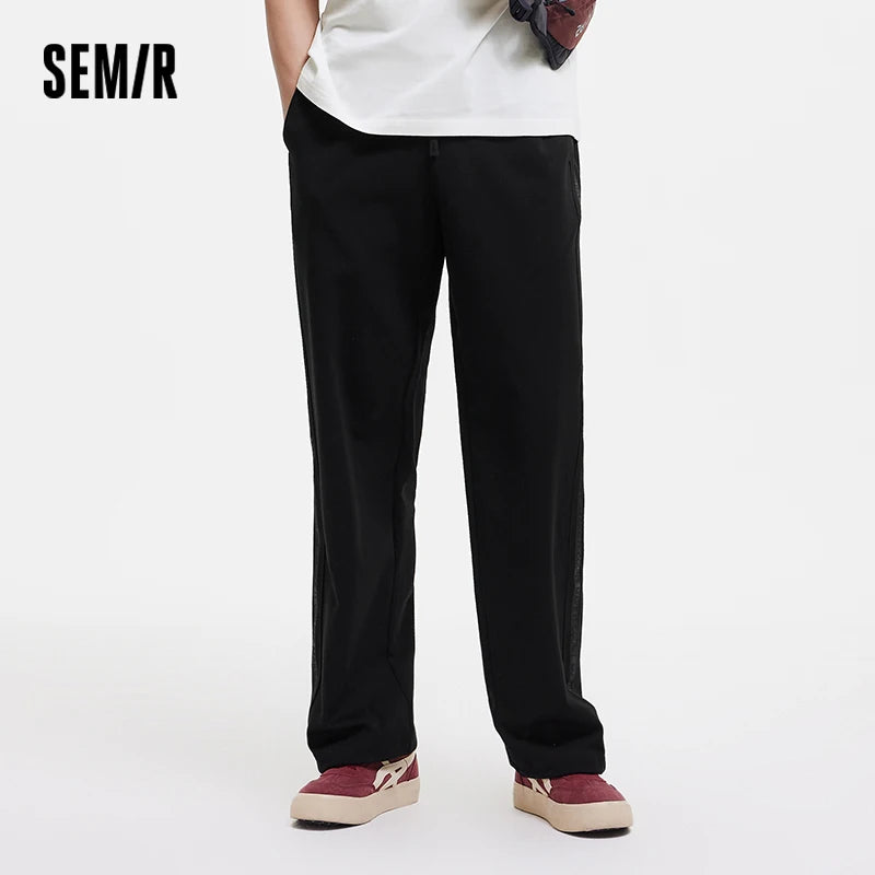 Semir Men Pants Knitted 2026 Textured Loose Fit Straight Wide Leg Urban Casual Everyday Style Soft Comfortable Daily Wear