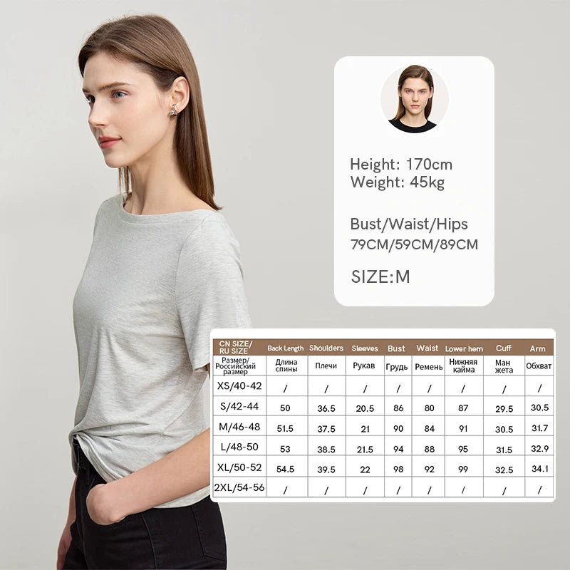 Amii Women's Summer Short Sleeve T-shirt 2026 New Off Shoulder Stretch Casual Tee Minimalist Versatile Ladies Clothing 12622002