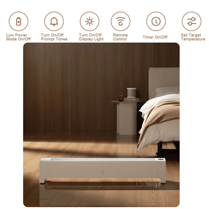 MIJIA Graphene Baseboard Heaters 2nd,Constant Temperature,5S Rapid Heating,2200W Timer Setting,CN Version With Adapter