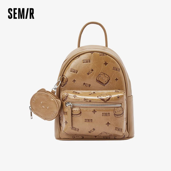 Semir Bag Women Double-shoulder Bag Full Print Travel Backpack Student Small Schoolbag 2025 New for School and Travel