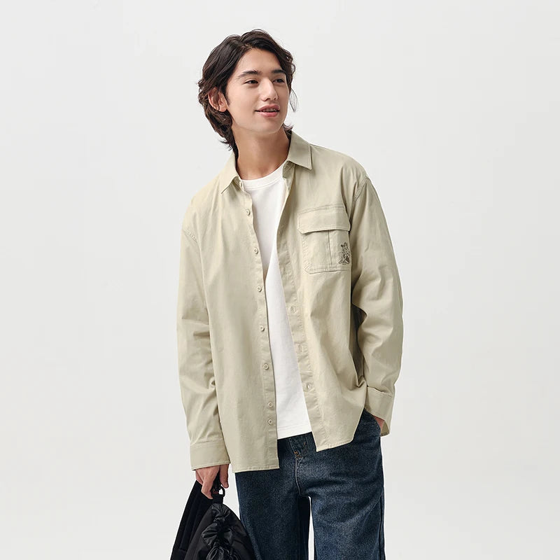 Semir Casual Shirts For Man Outdoor Style Loose Trendy Printed Turn-Down Collar Men Long Sleeve Tops 2026 Spring