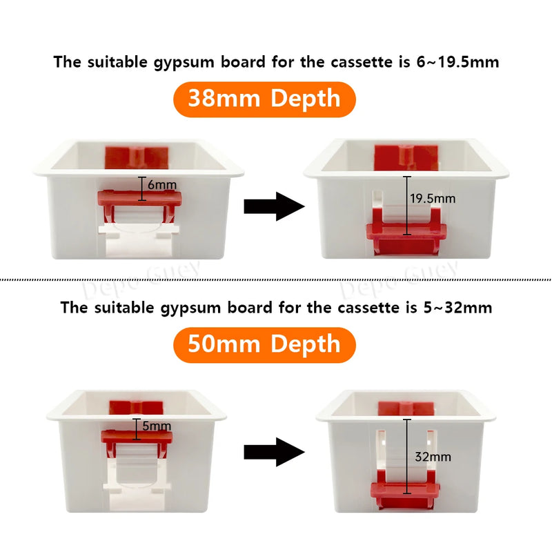 86 Type Switch Mounting Box Cassette Flame Retardant Plastic PVC Junction Back Box Universal White Electrical Concealed Box