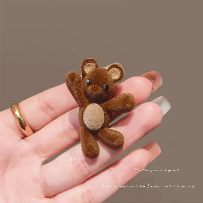 1pc Cute Waving Little Bear Side Clip, Delicate And Compact Hairpin for Bangs And Side Hair, Duckbill Clip, Hairpin Acces