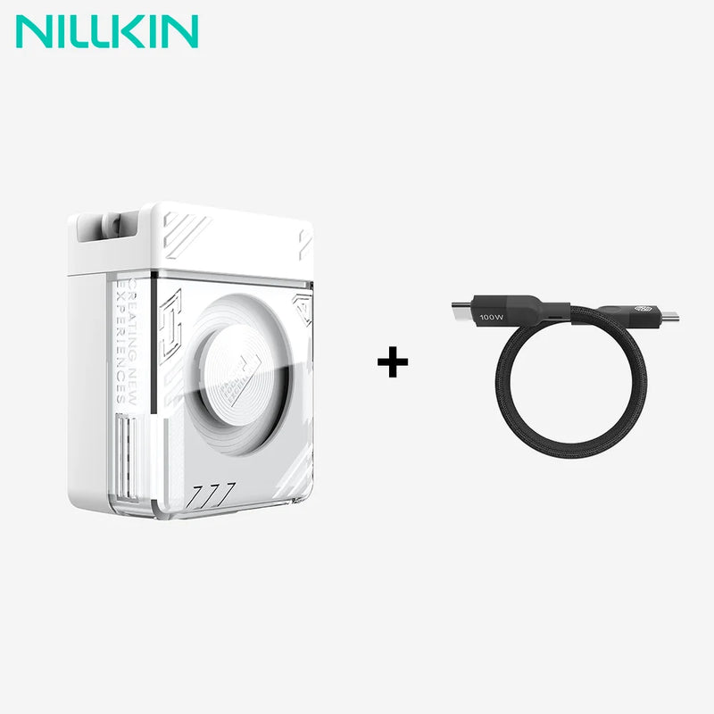NILLKIN 65W GaN Retractable Cable Charger PPS QC4+ PD 3.0 Fast Charger For iPhone 16 15 Pro Samsung S25 iPad Macbook Air Tablet