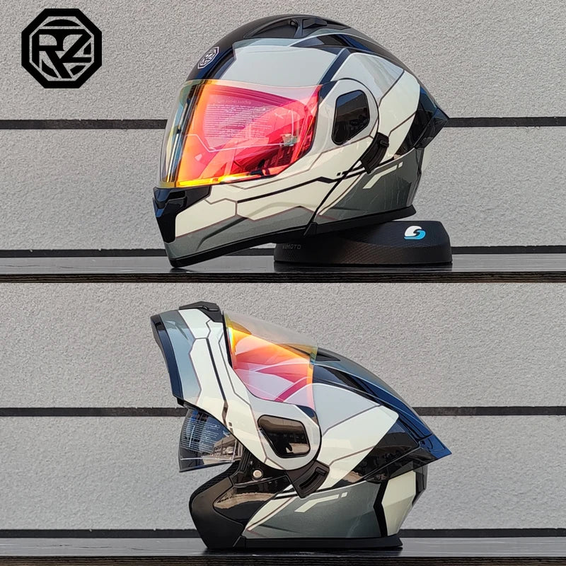 2023 New Arrival Men Motorcycle Professional Racing Flip Up Helmet ABS Material Modular Dual Lens Helmets DOT Certification