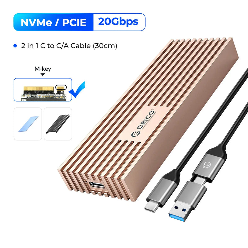 ORICO NVMe M.2 SSD Enclosure USB4 40Gbps PCIe3.0x4 20Gbps 10Gbps M.2 External Case Compatible with Thunderbolt 3/4