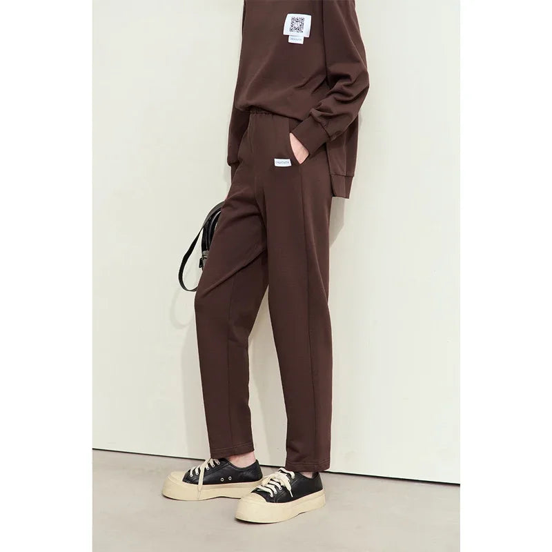 Amii Women Minimalism Pants 2026 Autumn New Light Sports Style Trendy Comfortable Casul Solid Female Loose Trousers 12423059