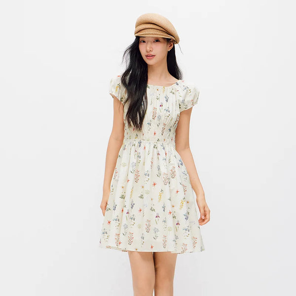 រ៉ូបស្ត្រី Semir រ៉ូបបោះពុម្ពផ្កាចង្កេះ Bowknot ឆ្នាំ ២០២៦ រដូវក្តៅ ស្ទីលធម្មតាផ្អែមល្ហែម