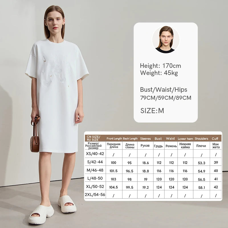 រ៉ូប Amii Minimalism រលុងរដូវក្តៅឆ្នាំ ២០២៥ សម្លៀកបំពាក់នារីថ្មីសម្រាប់ការិយាល័យ ស្បៃកប្បាស ប៉ាក់ ស្រួលពាក់ 12512001