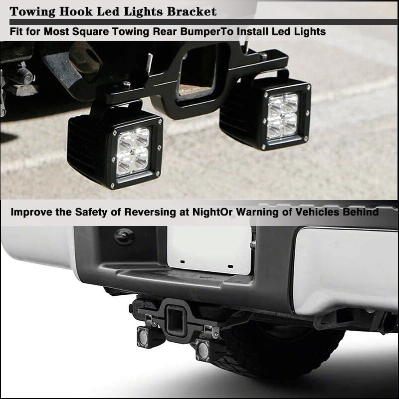 Factory Price Dual Leds Mount Brackets Led Pods Mount Brackets 2.5 Inch Towing Hitch Mount Brackets for Truck Trailer Suv Pickup