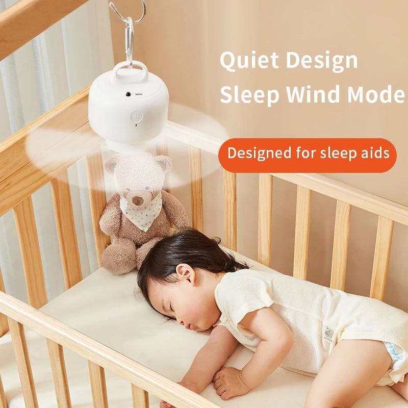 JISULIFE Ceiling Fan USB Rechargeable Portable Household Electric Hanging Fans with Remote Control