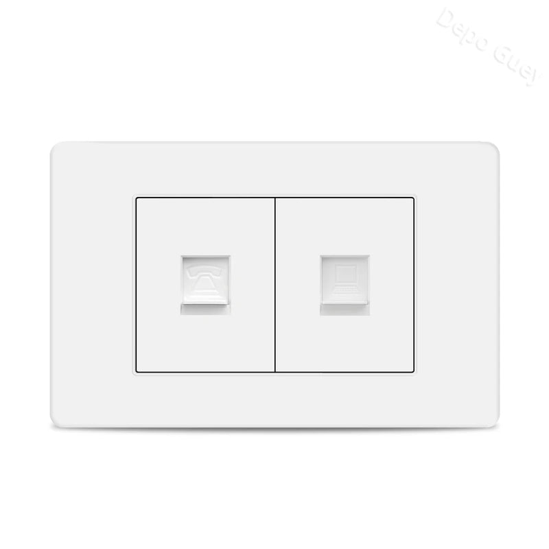 EU Korea Power Plug with 16A Usb Wall Socket,Electric 2Way Light Switch Panel,Universal USB Type-C 20W Fast Charging Outlet 220V