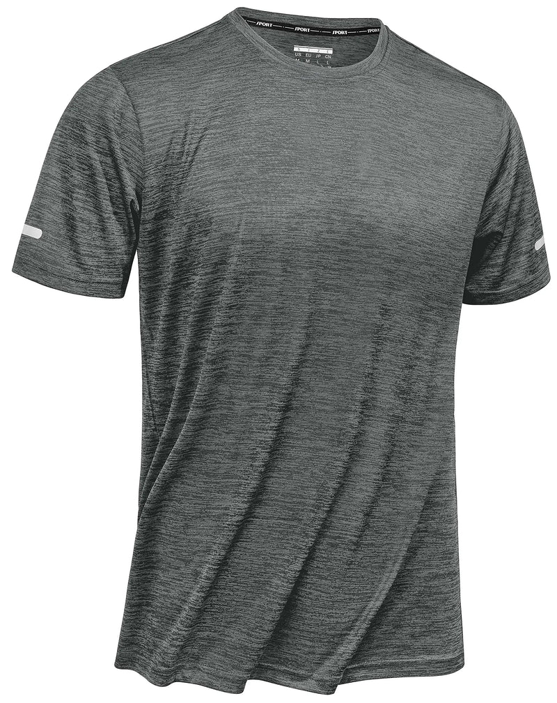 TACVASEN Summer Quick Dry T-shirts Mens Running Jogging Athletic T-shirts Reflective Stripe Sports Gym Fitness Workout T Shirts