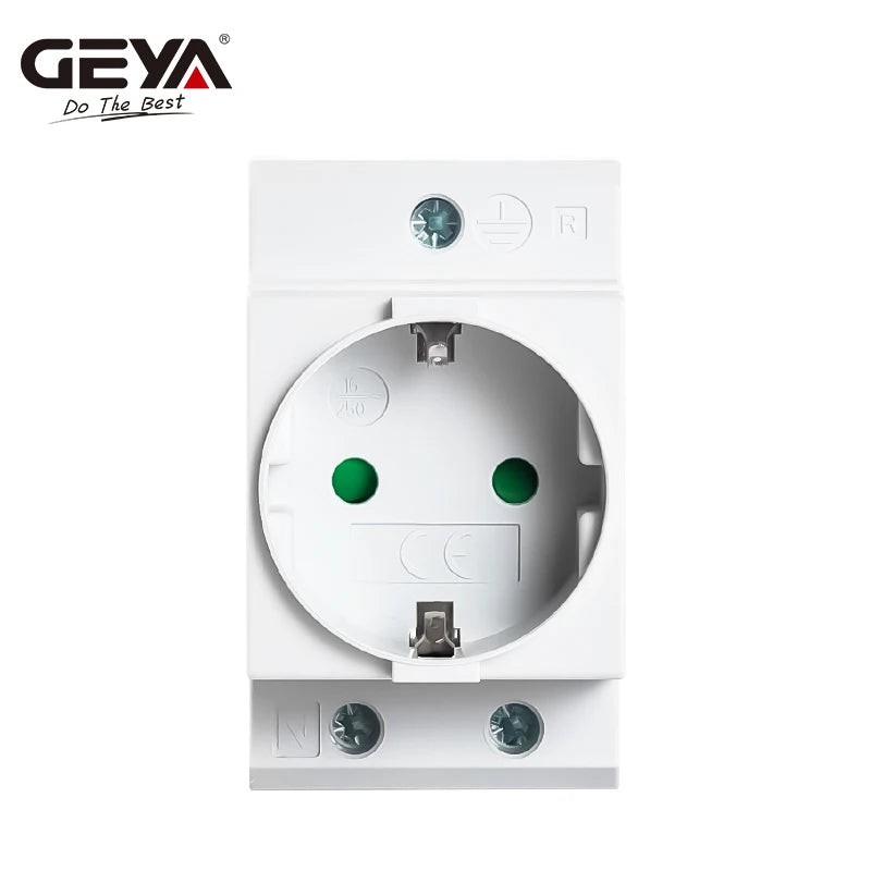 GEYA Din Rail Socket Modular Type AC Power Socket Plug EU/FR/US/UK/IT Standard 16A 220V AC Connector Grey AC30 Adapter Connector