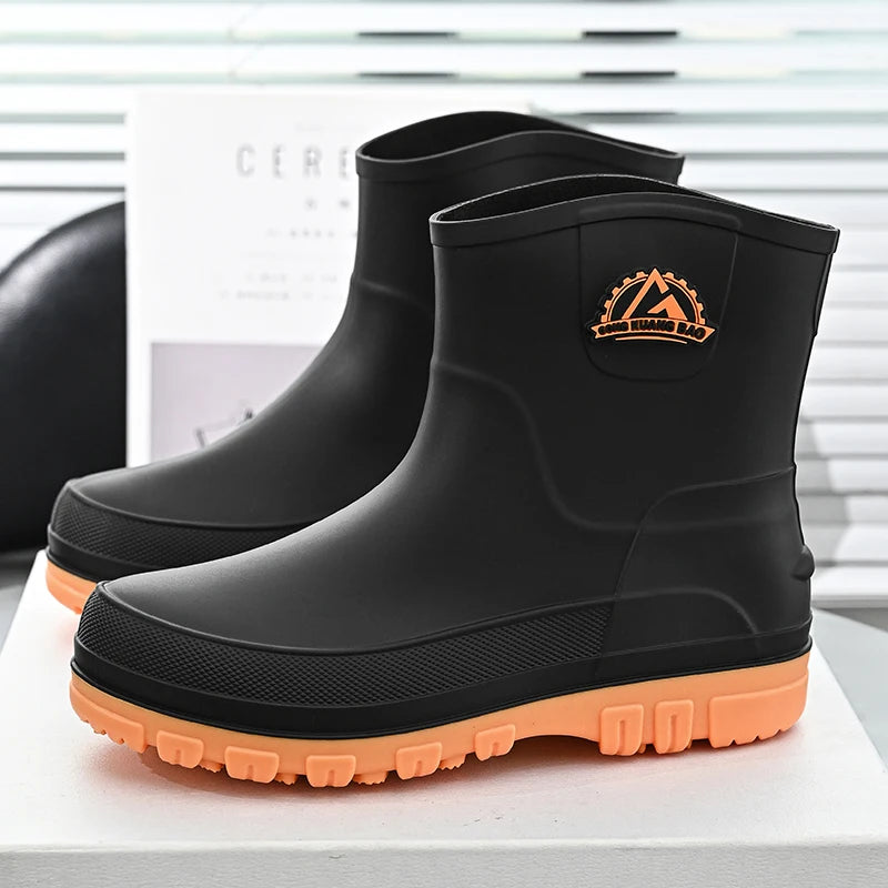 Men's rain boots four seasons new waterproof non-slip comfortable outdoor fishing shoes fashion Joker garden casual rain boots