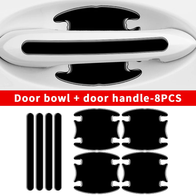 SEAMETAL Car Door Handle Protective Sticker Wear Resistant Scratch Resistant Black Protective Strip TPU Door Bowl Stickers